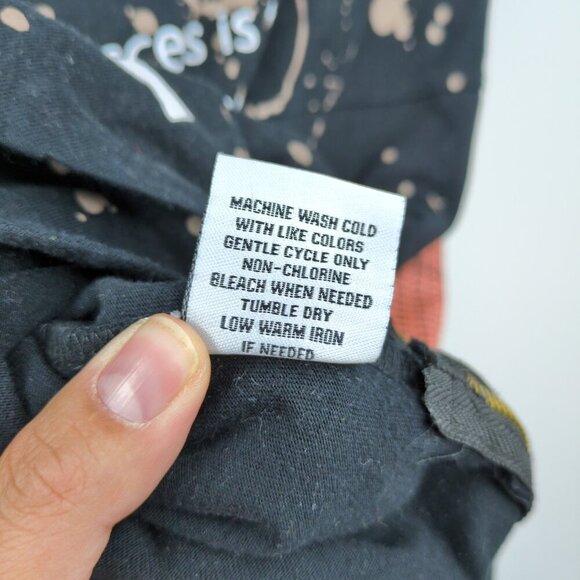 Rise As 1ne Men Small Colored Paint Patched Zipper Yeezy Longline T Shirt Black - Picture 11 of 13